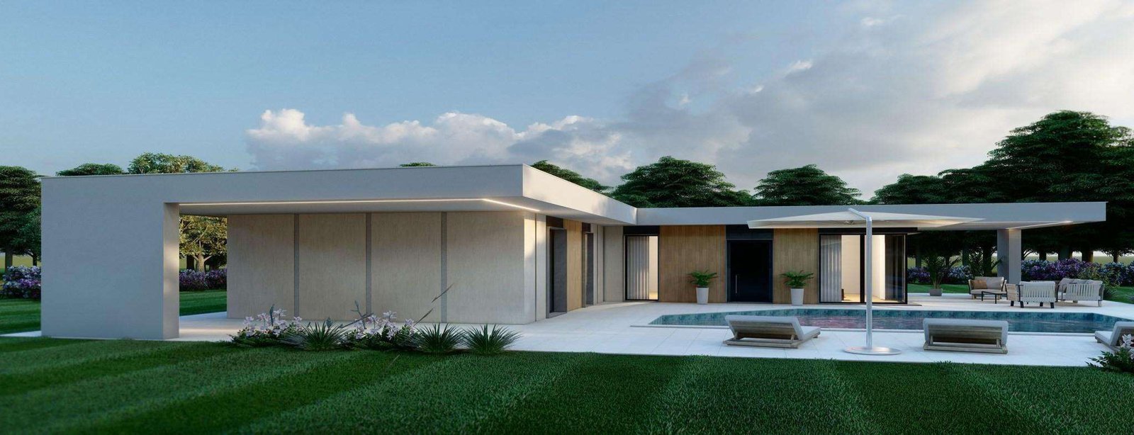 Render di progetto della villetta bifamiliare in vendita a Montegranaro